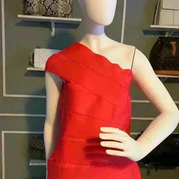 WOW Couture Women's Sweetheart Block RED Bandage Dress Size Large - Picture 2 of 11